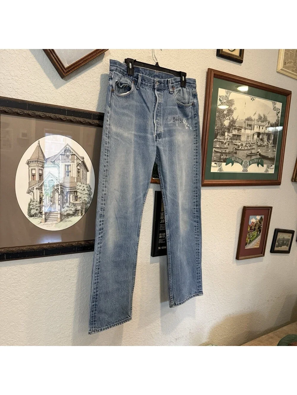 Vintage 80s RARE Levi’s 501 STF Men’s 36x32 Blue Denim Jeans Made in USA 1985